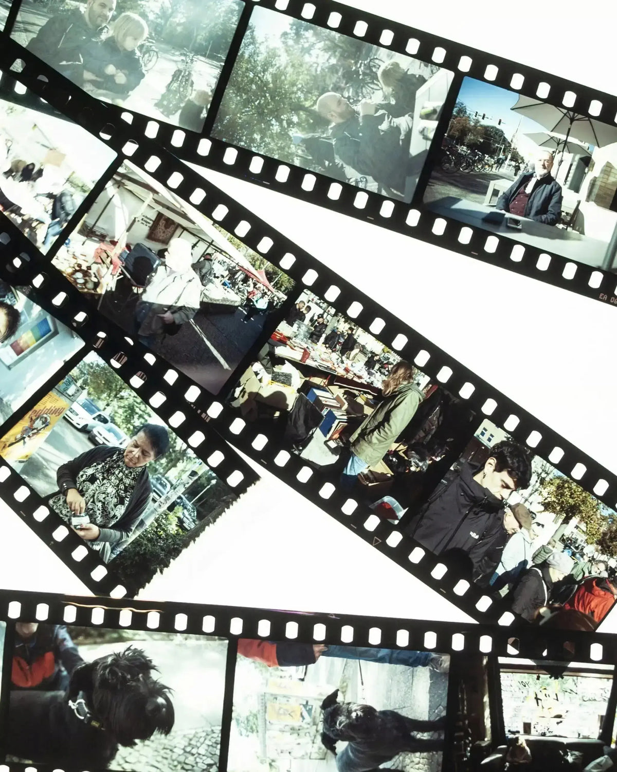Mounted-looking positive images on strips of photographic film