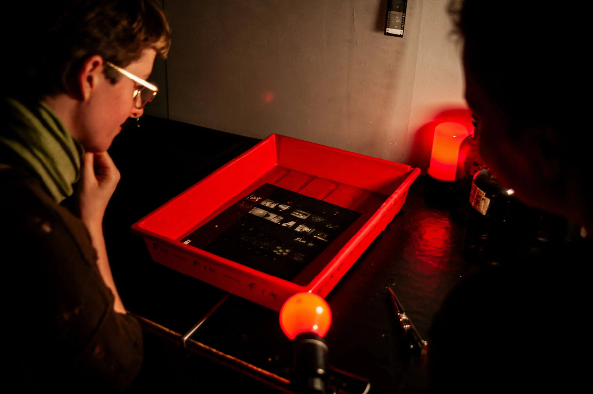 Wine and Darkroom analogue photography workshop at Berlin Photo Studio