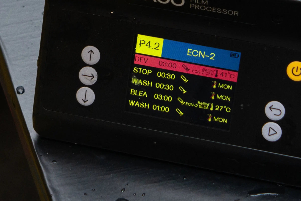 ECN-2 processing settings on a film development controller