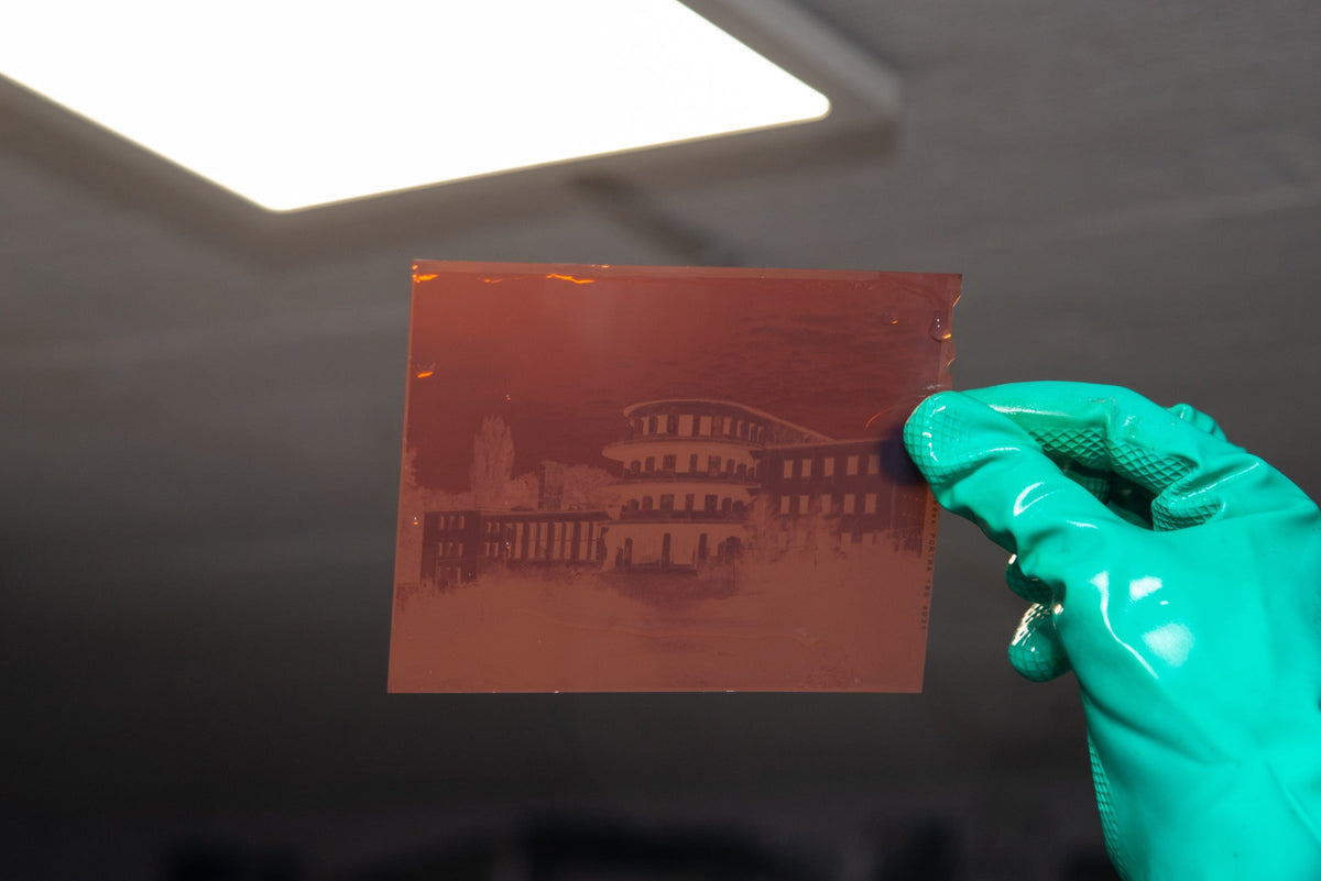 Developed negative held up for inspection