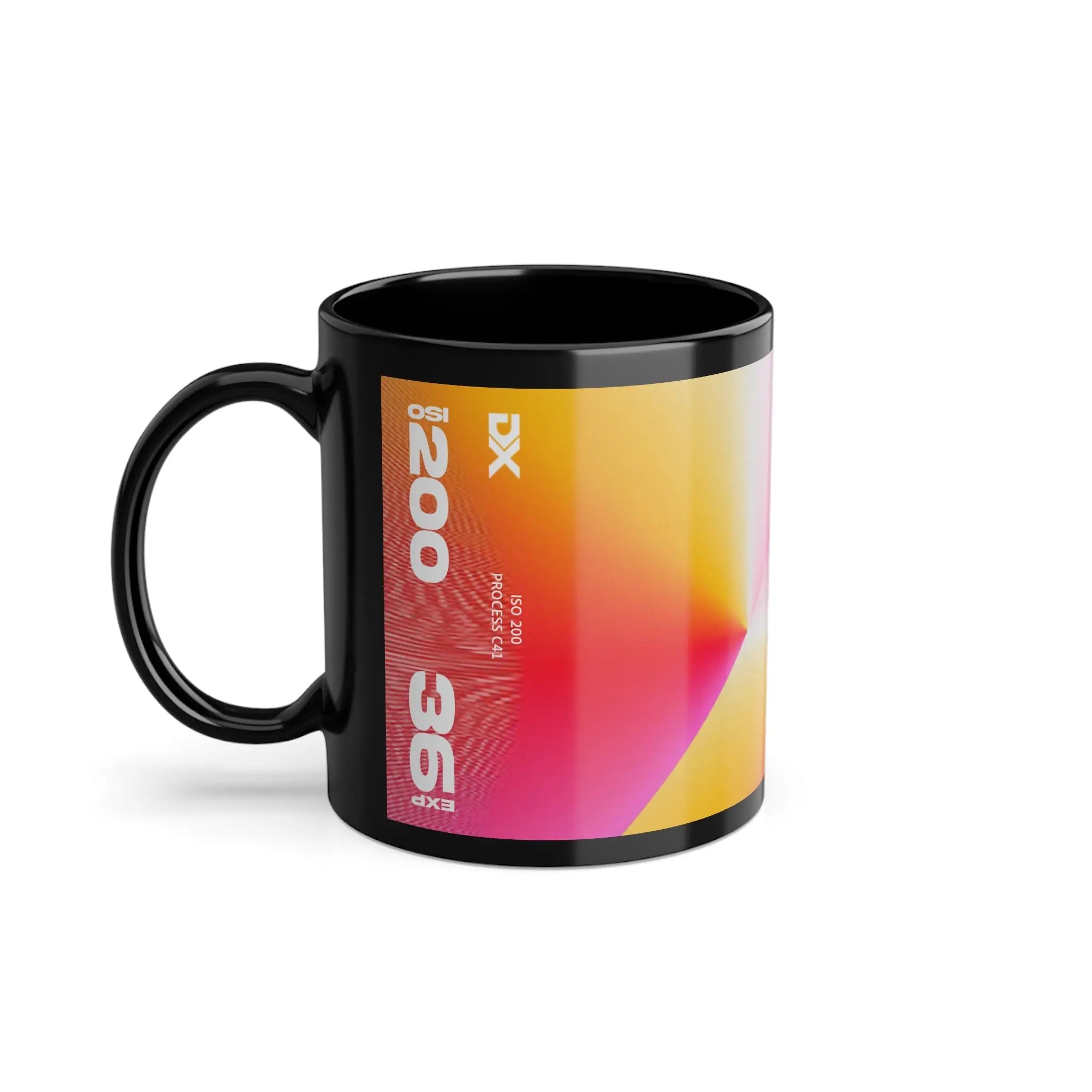 11oz Black Coffee Mug — Color Spectrum Gradient Design Printify