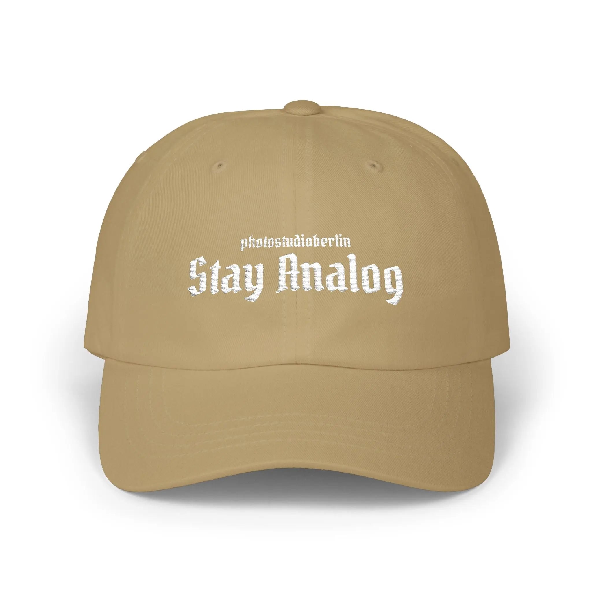Stay Analog Dad Cap — Vintage Gothic Embroidered Baseball Hat Printify