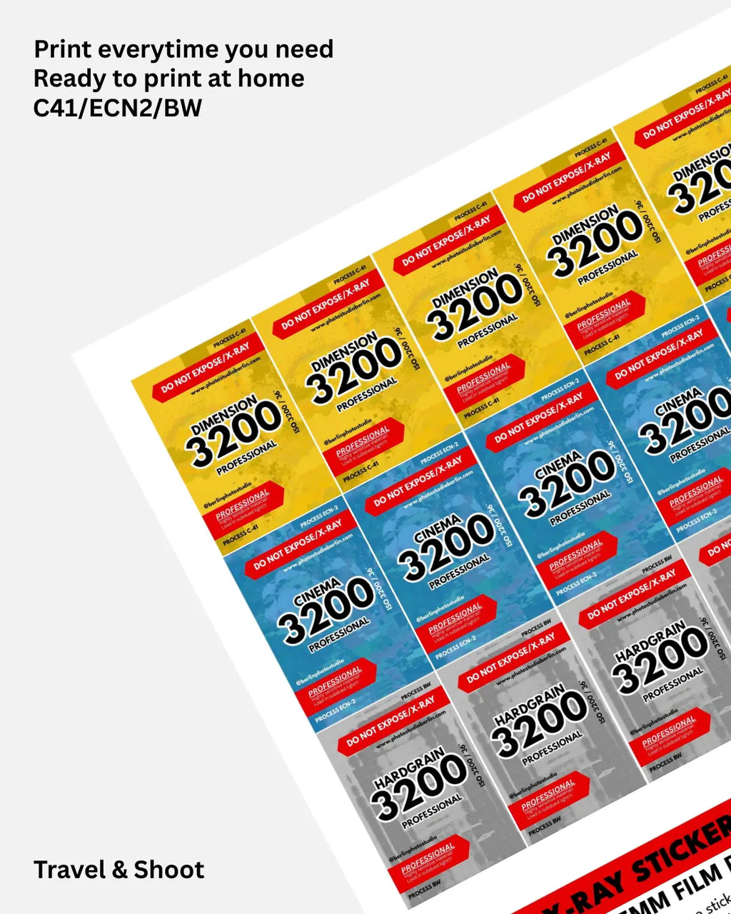 Do Not X-Ray Stickers for 35mm Film – Printable PDF Photo Studio Berlin