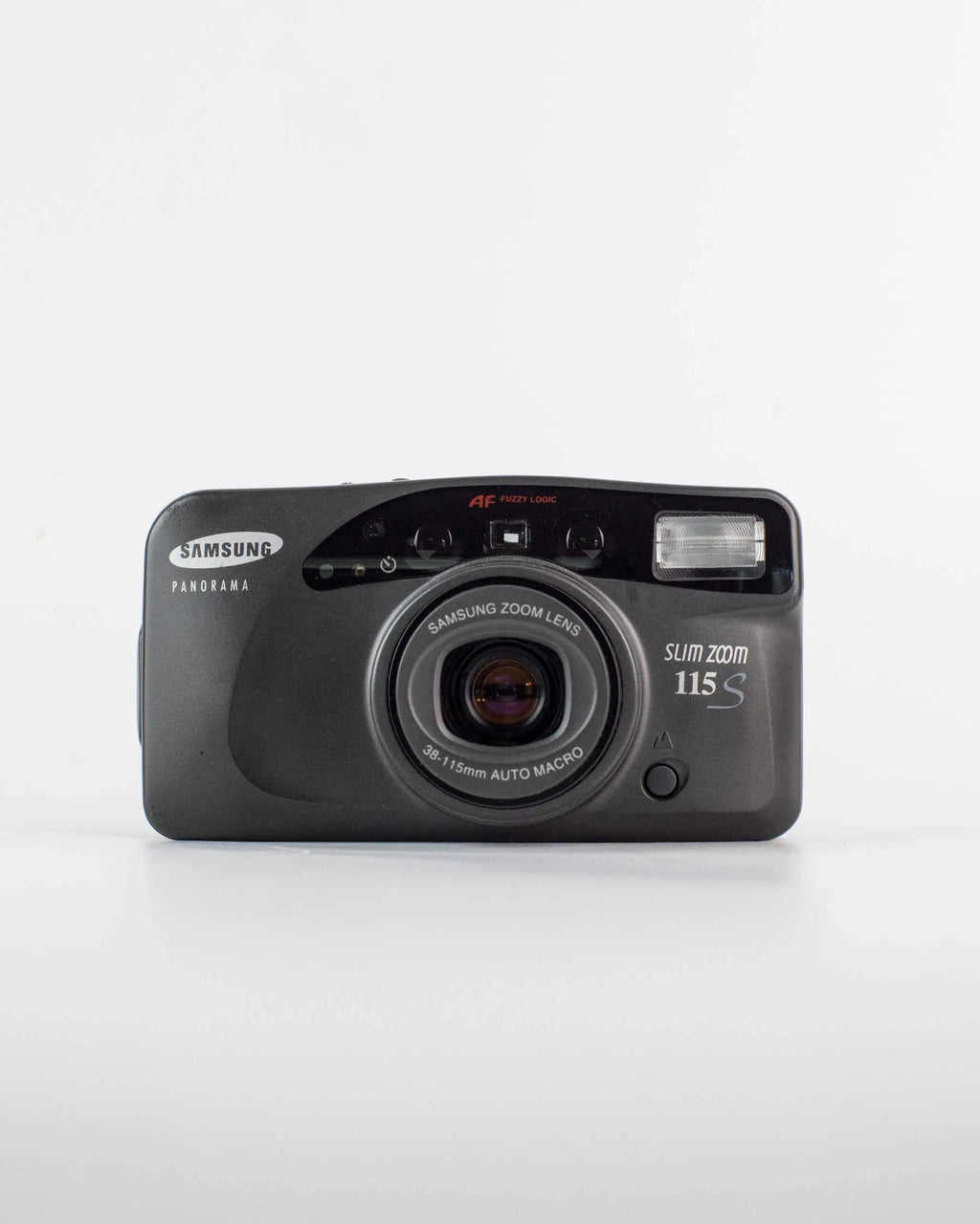 Samsung Slim Zoom 115 S vista frontal – cámara analógica de 35 mm fotografiada