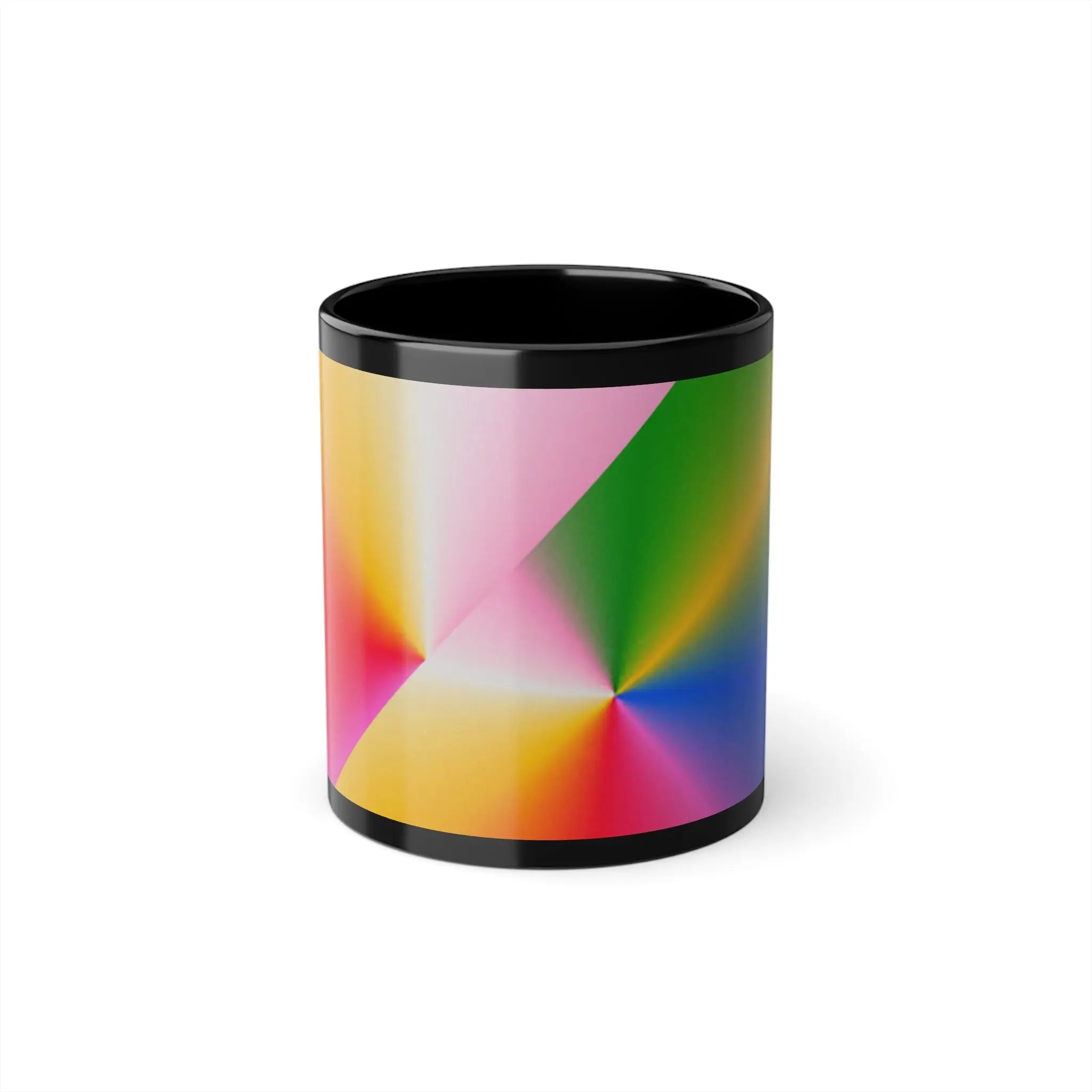 11oz Black Coffee Mug — Color Spectrum Gradient Design Printify