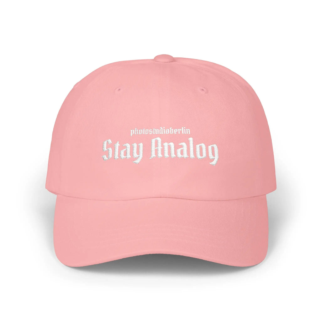 Stay Analog Dad Cap — Vintage Gothic Embroidered Baseball Hat Printify