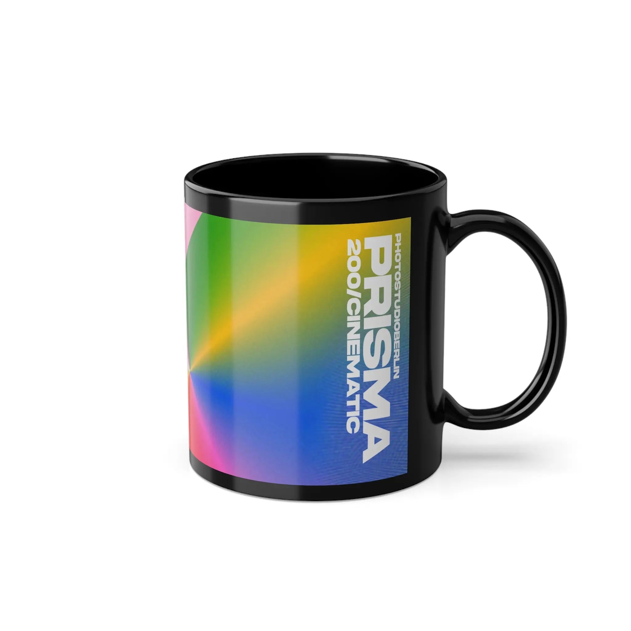 11oz Black Coffee Mug — Color Spectrum Gradient Design Printify