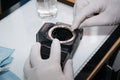 Analog film camera before professional cleaning in Berlin