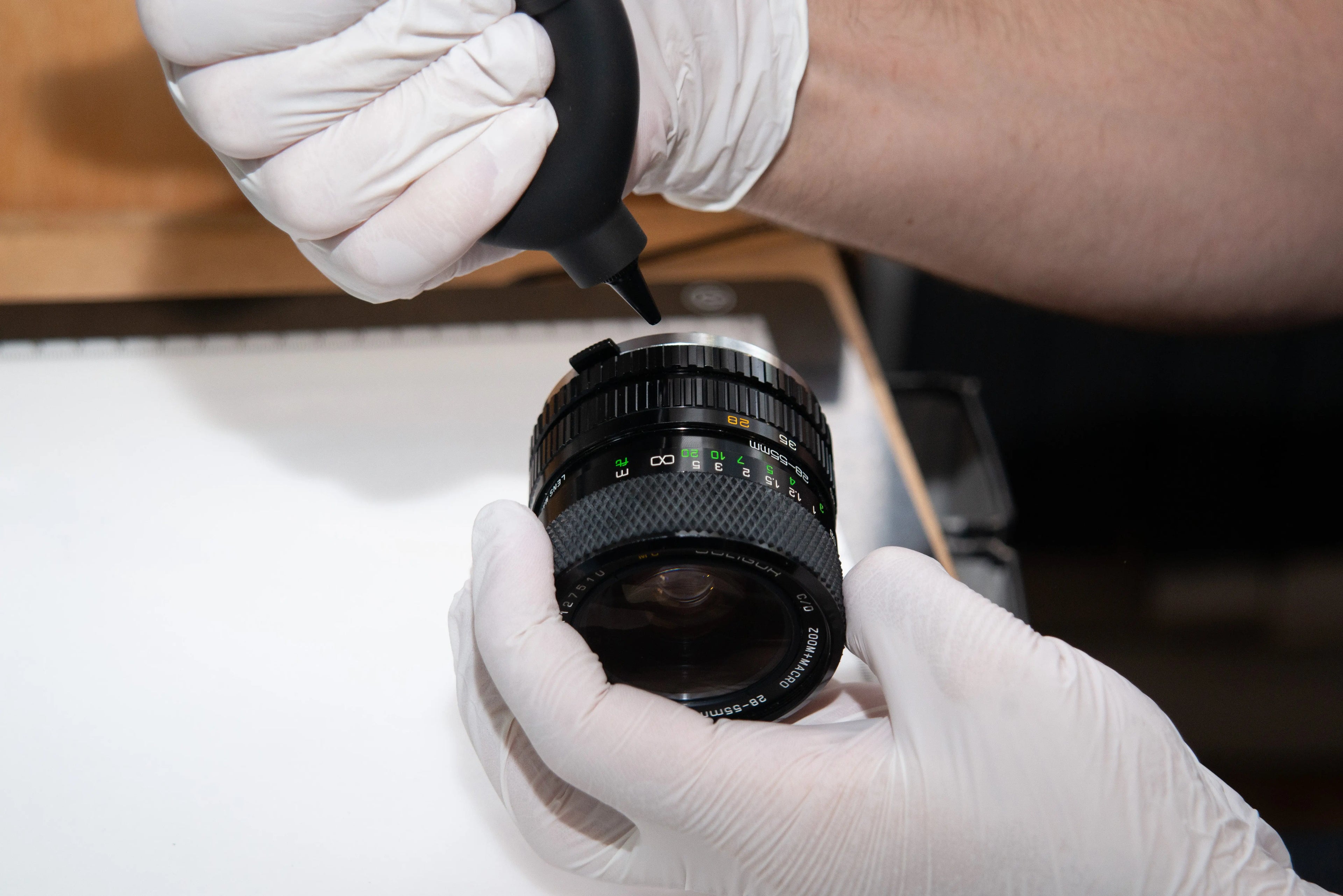 Old camera light seals being replaced and restored