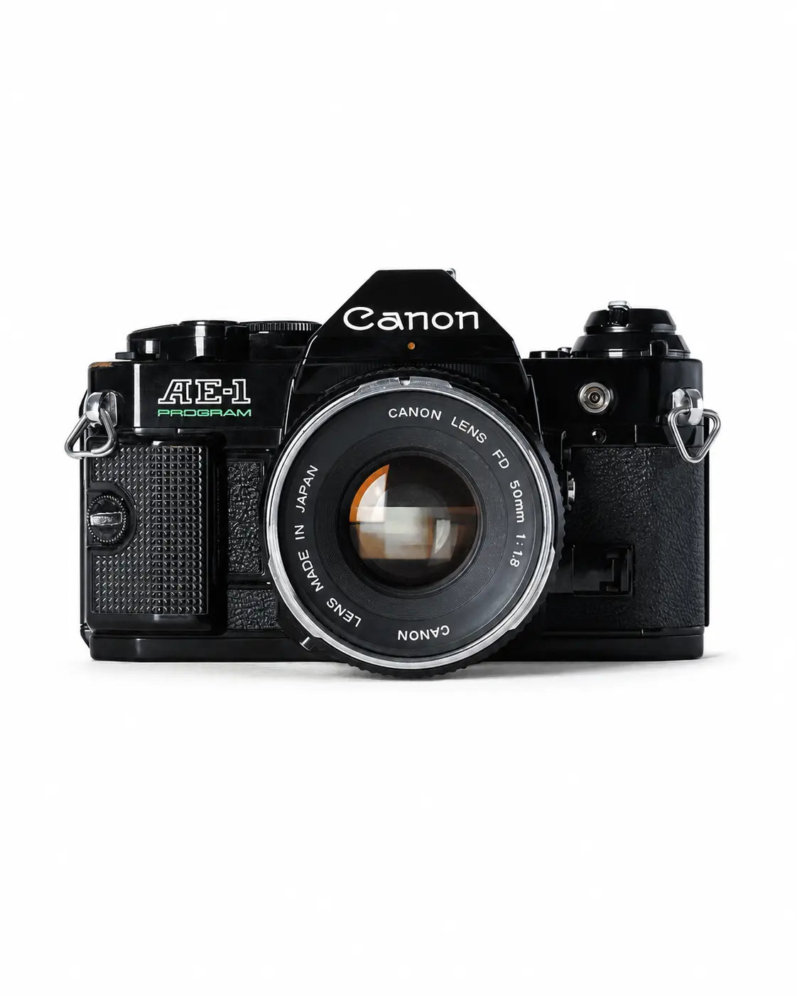 Canon AE-1 Program Black with FD 50mm f/1.8 Chrome Nose – product view 2