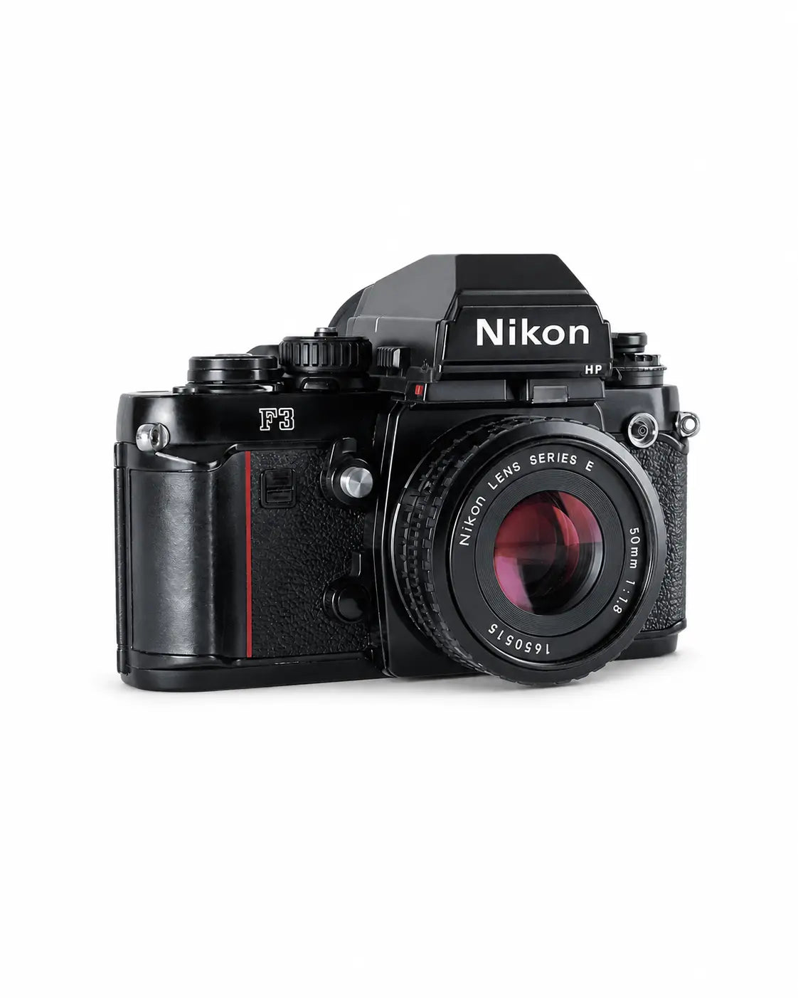 Nikon F3 with Nikkor 50mm f/1.4 – front three-quarter view